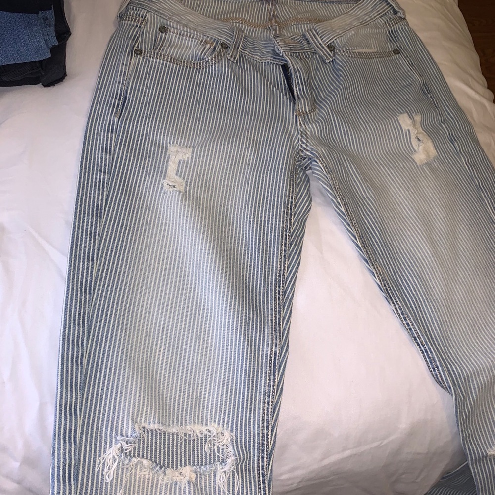 Striped Boyfriend Jeans